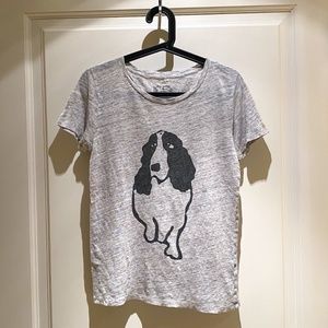 J. Crew Linen Dog Graphic T-Shirt